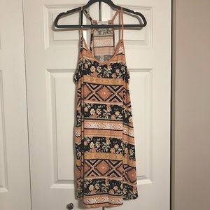 Pink & Black Aztec Dress, Large, French Grey